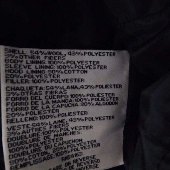 Kenneth Cole Black Coat Wool Blend Zip Button Hooded Quilted Lining Size XL - Picture 6 of 9